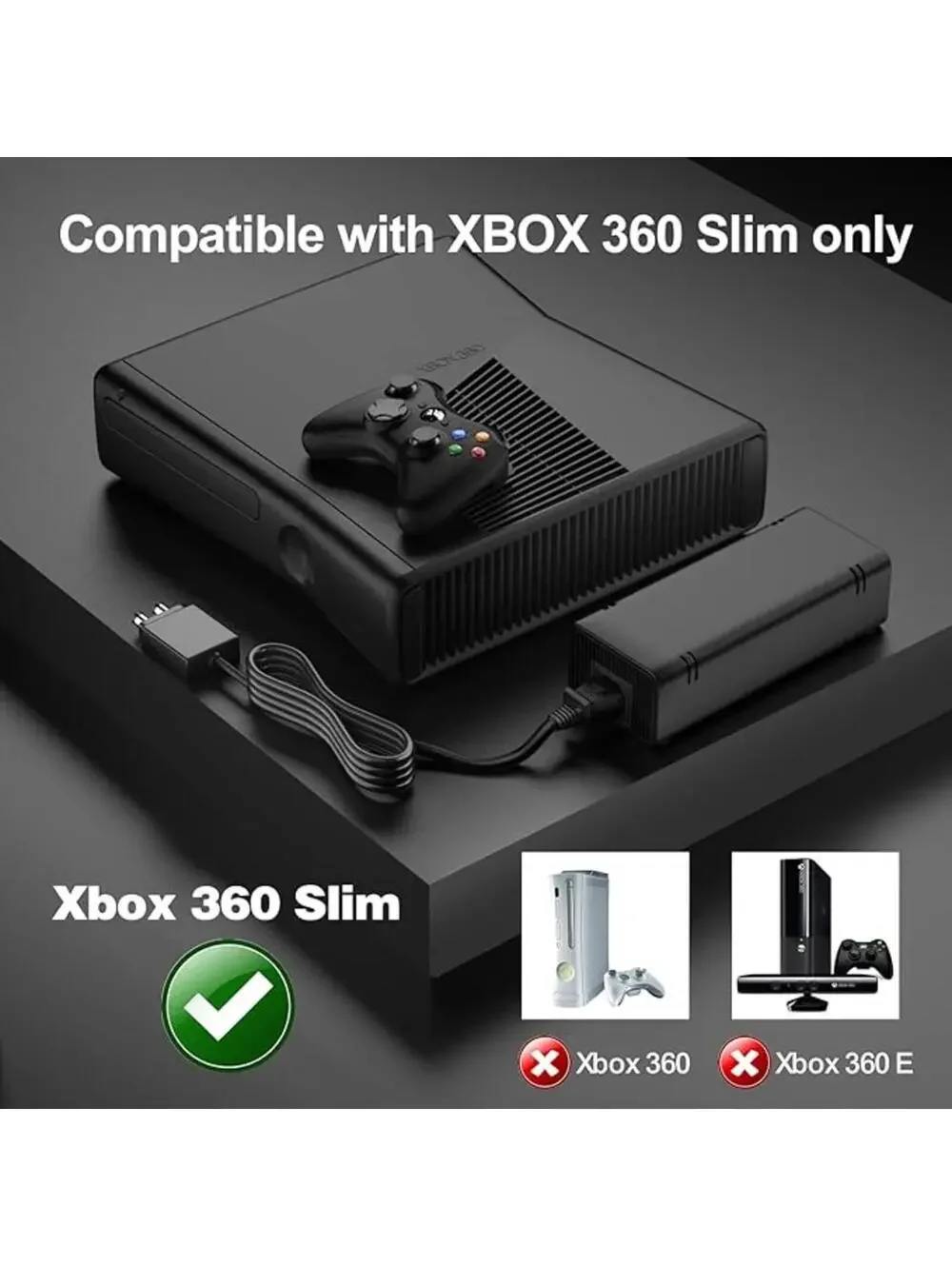XBox 360 Slim AC Adaptor Power Supply Advanced Quiet Edition